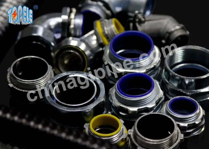 90 stupňů Flexibilní krabice Squeeze Angle Connector pro flexibilní kovové trubky Zinek