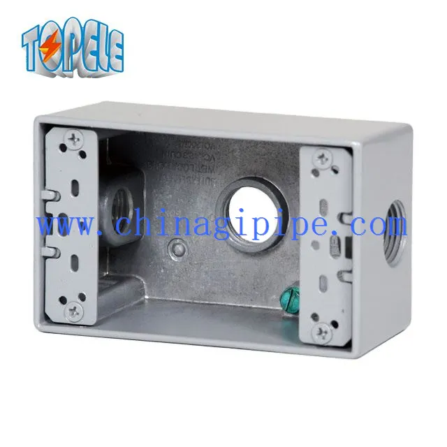 Elektrické boxy odolné proti povětrnostním vlivům, 3 otvory, jeden gangový výstup